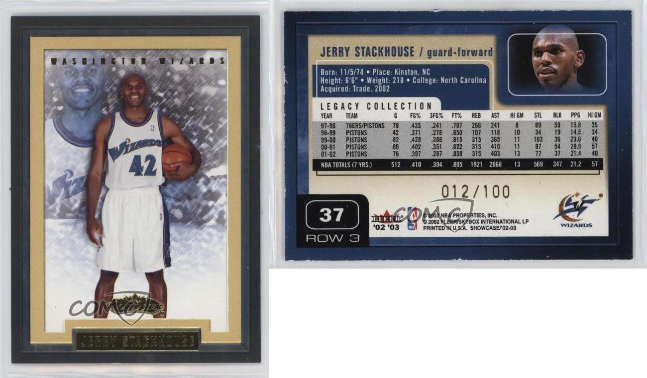 2002-03 Fleer Showcase Legacy Collection /100 Jerry Stackhouse #37 - Picture 3 of 3