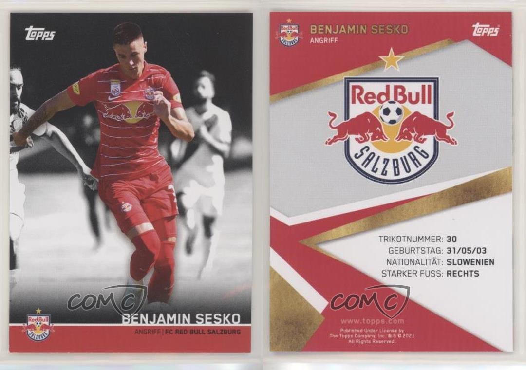 2021-22 Topps Red Bull Salzburg Team Set Benjamin Sesko Rookie RC