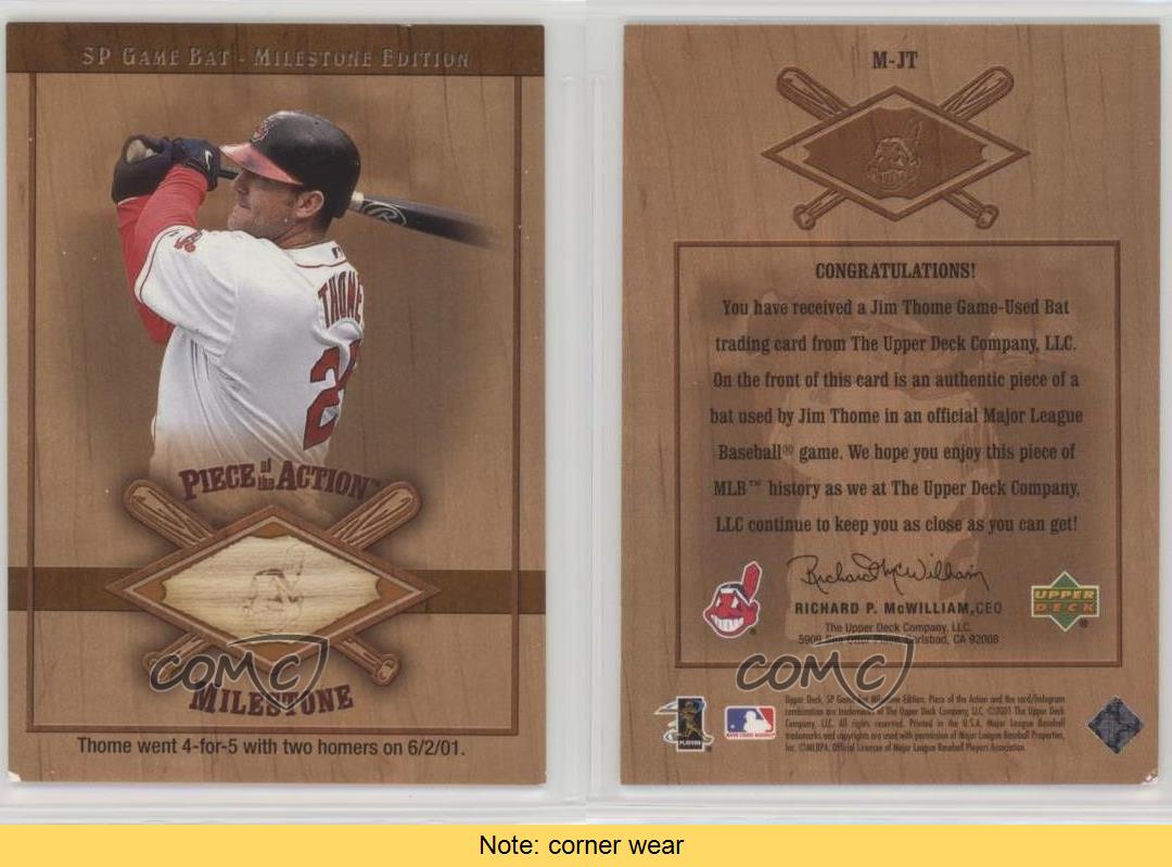 Jim Thome Game Used Bat Baseball Card