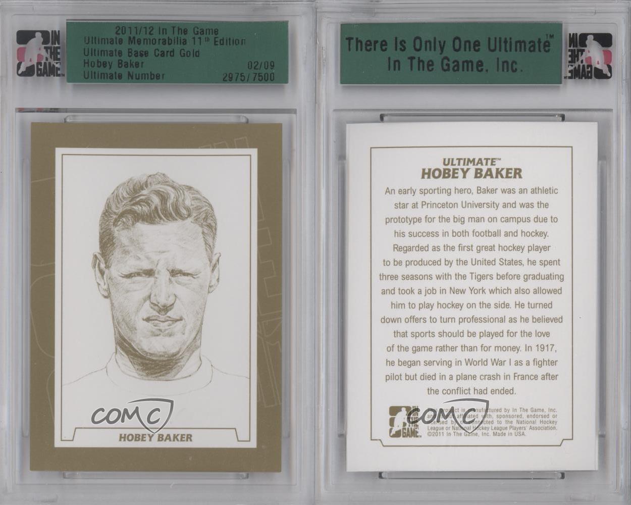 2010-11 ITG liquidation Ultimate Memorabilia 10ème édition Gold /9 Hobey Baker HOF