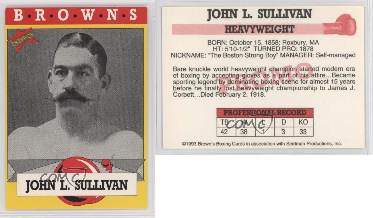 1993 Brown's Boxing Cards Promo John L Sullivan - Picture 3 of 3