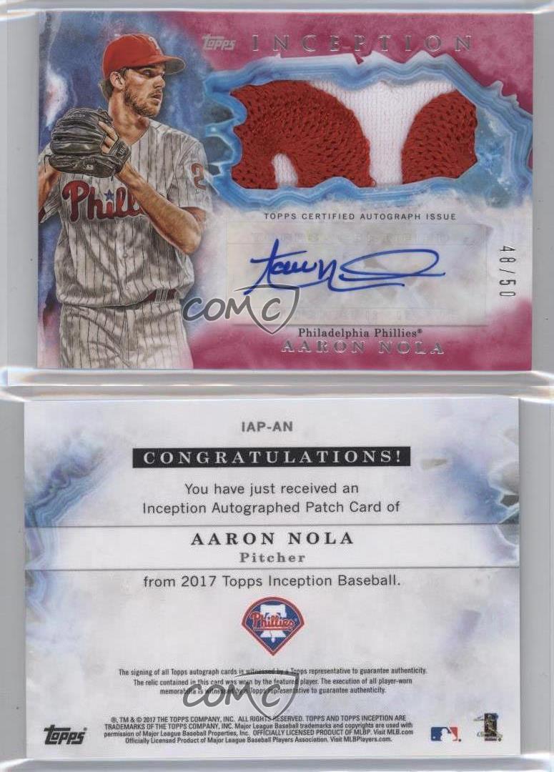 Topps Inception Magenta 2017/50 Aaron Nola #IAP-AN parche automático - Imagen 3 de 3