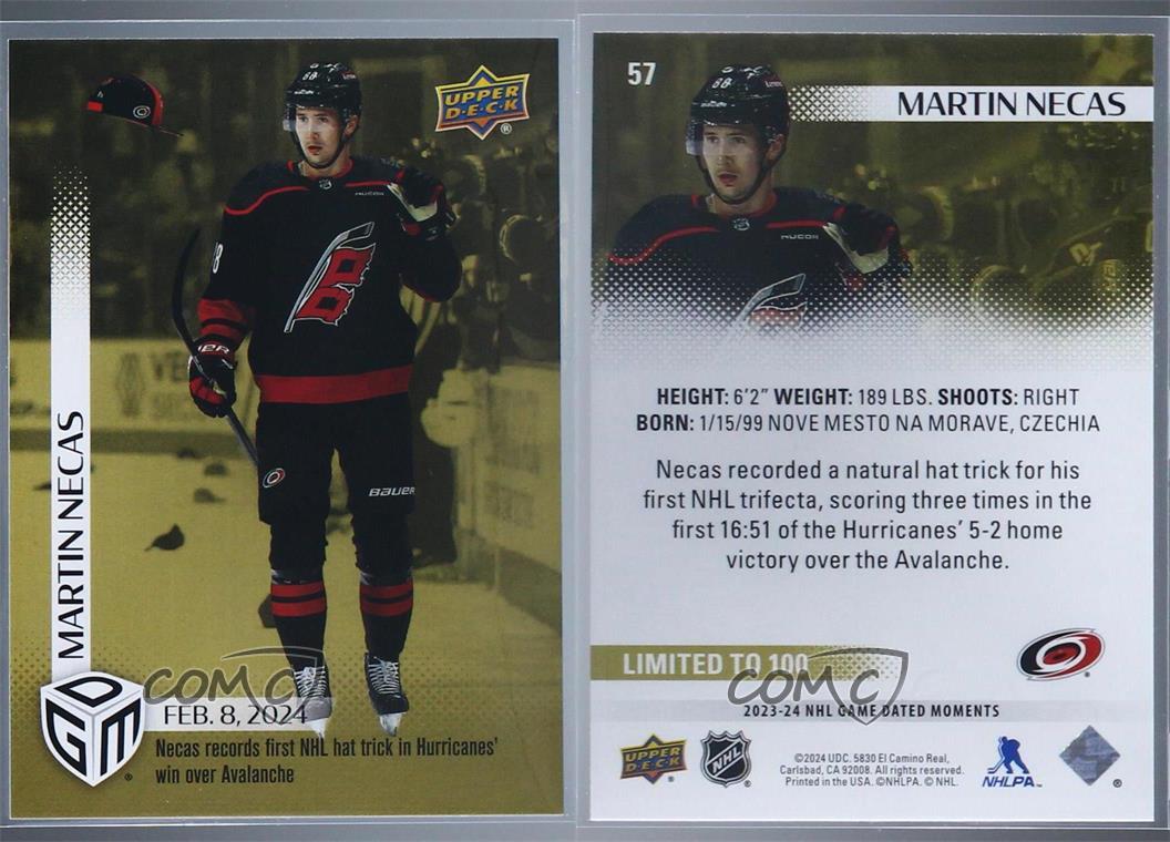 2023-24 Upper Deck Game Dated Moments Gold /100 Martin Necas #57