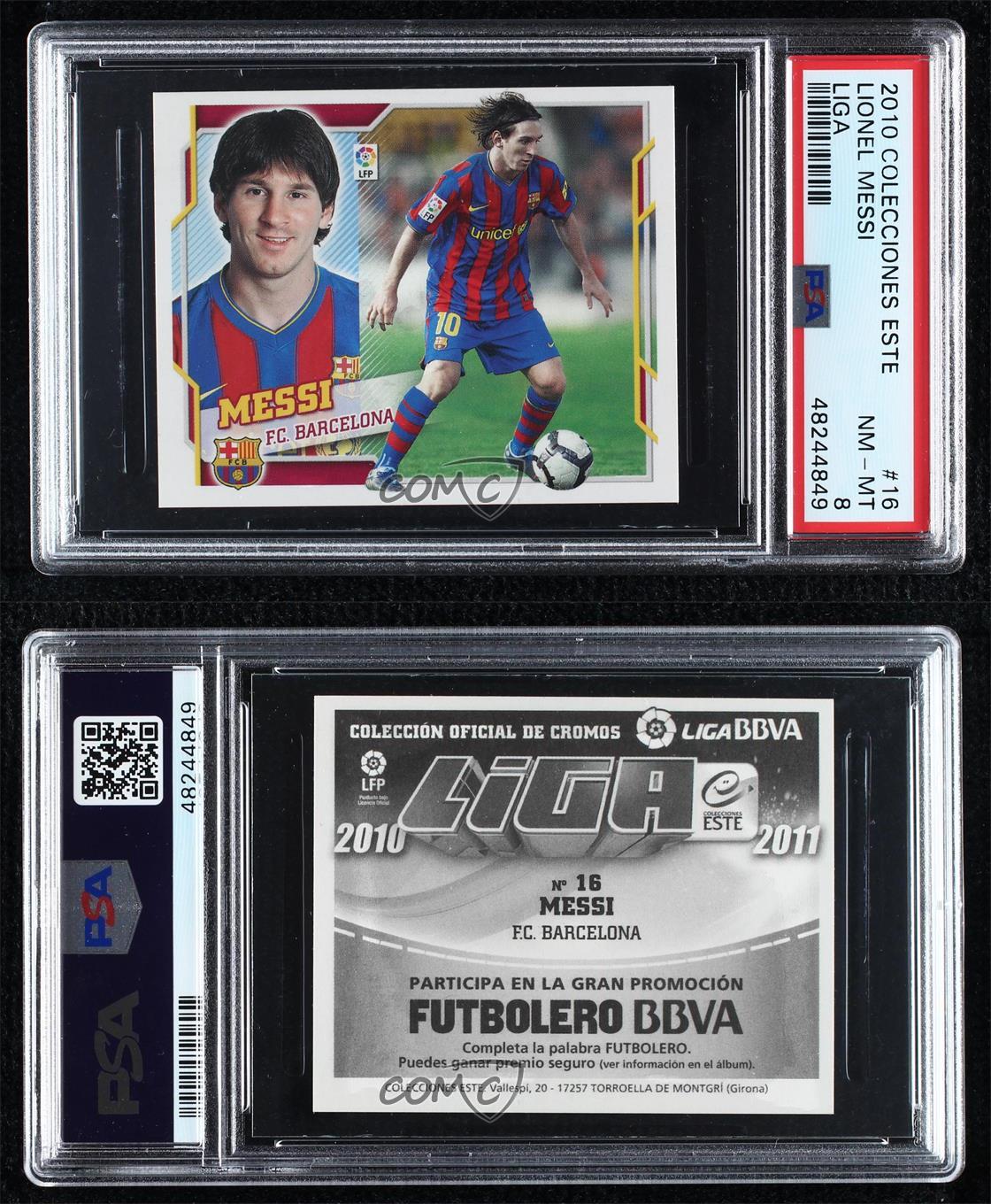 2010-11 Colecciones Este Liga Stickers Lionel Messi #16 PSA 8 | eBay