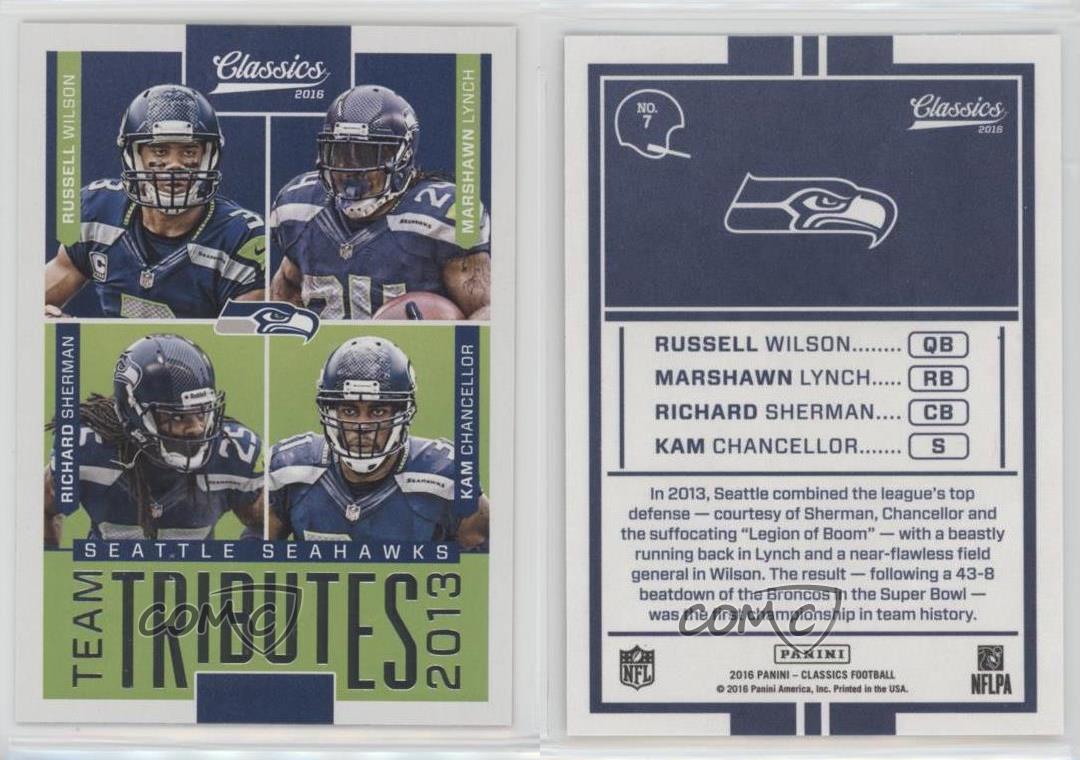 2016 Panini Classics Team Tributes Kam Cancelliere Richard Sherman Russell Wilson - Foto 3 di 3
