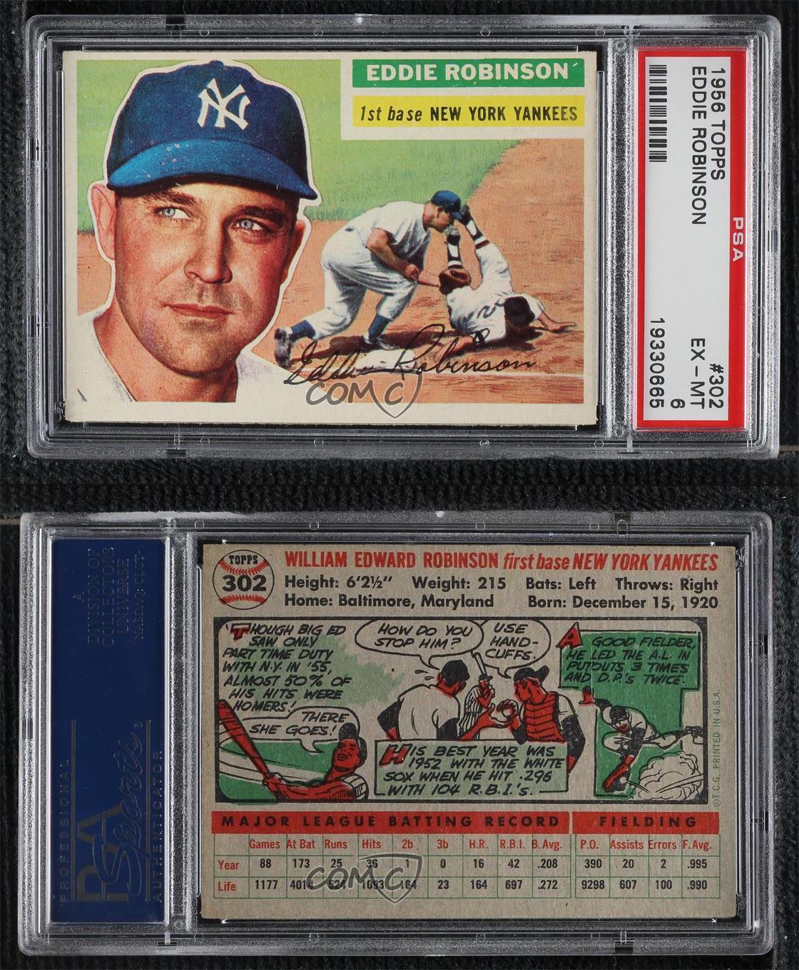 1956 Topps Eddie Robinson (Year Stats are all Visible) #302.1 PSA