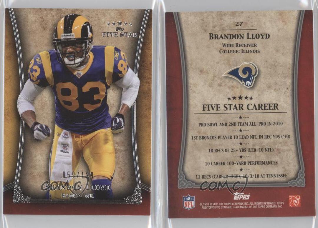 2011 Topps Five Star /129 Brandon Lloyd #27 - Picture 4 of 4