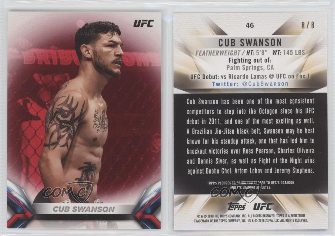 Topps UFC Knockout Red 2018 /8 Cub Swanson #46 - Foto 3 di 3