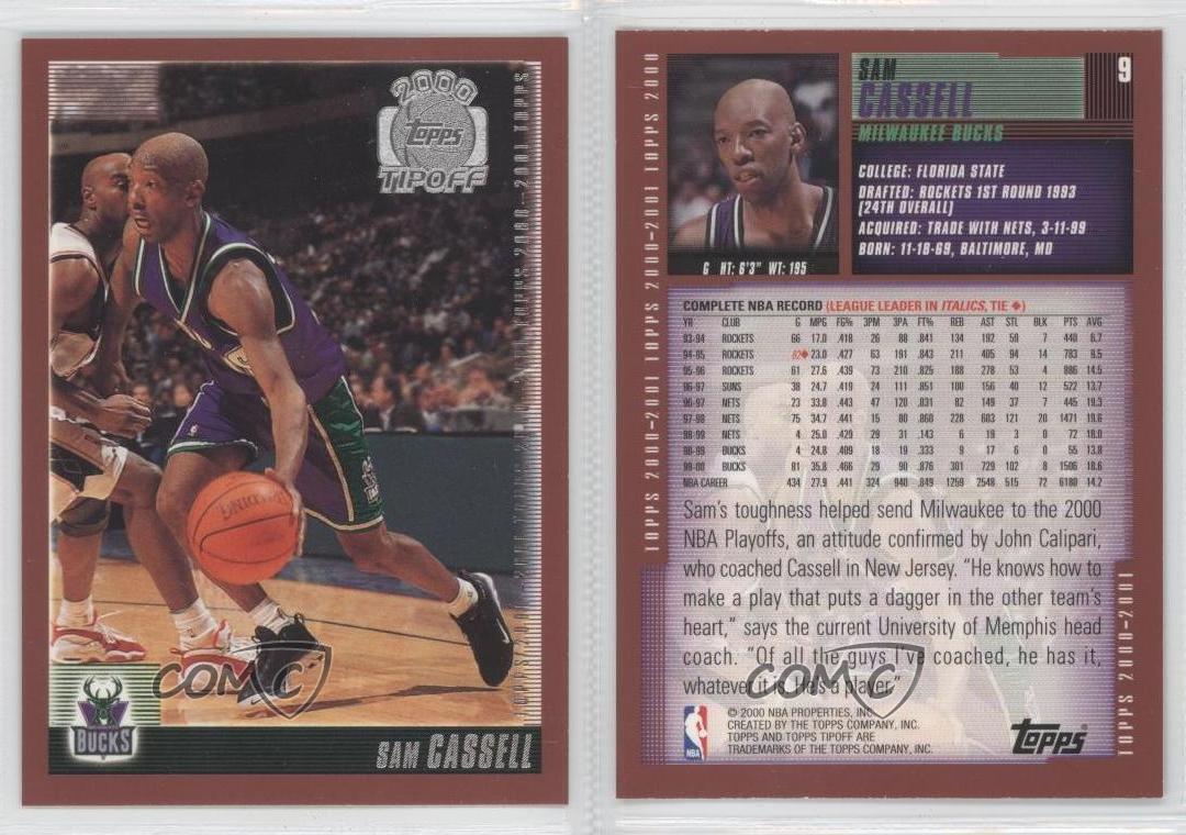 2000-01 Topps Tip-Off Sam Cassell #9 - Picture 4 of 4