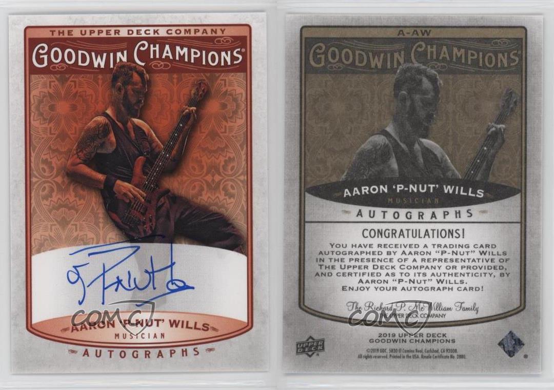 2019 Upper Deck Goodwin Champions Auto Aaron P-Nut Wills #A-AW Auto - Picture 4 of 4