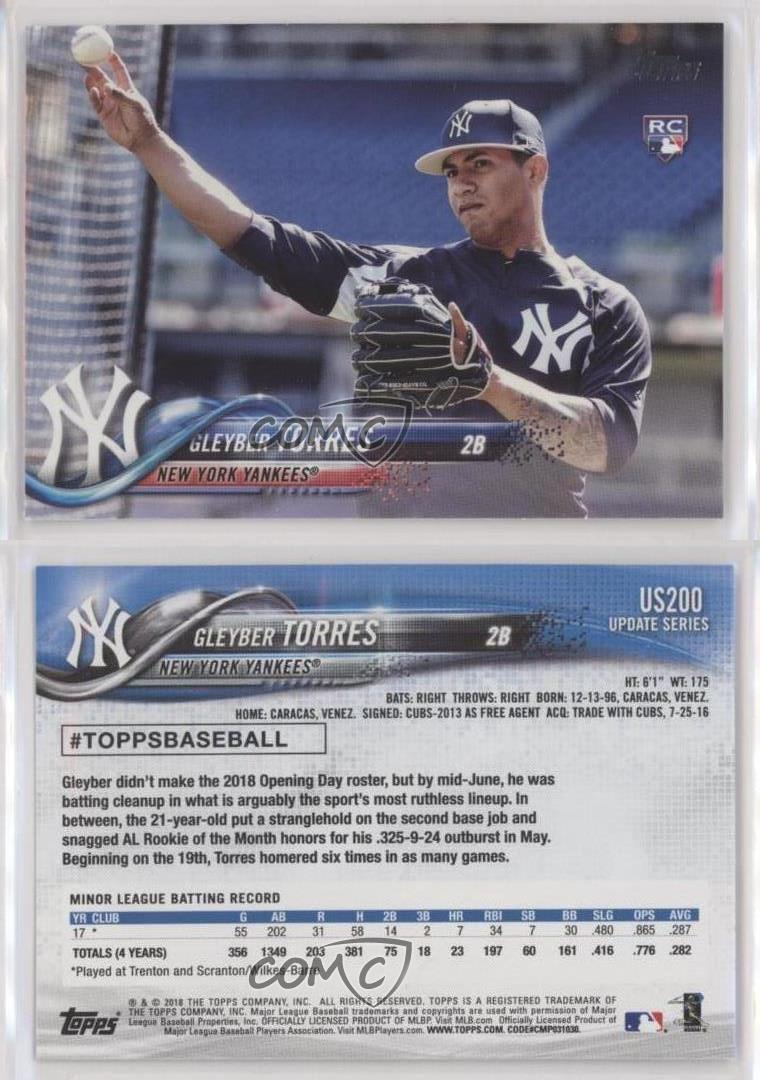 Gleyber Torres 2018 Topps Update SP Variation #US200 Price Guide - Sports  Card Investor