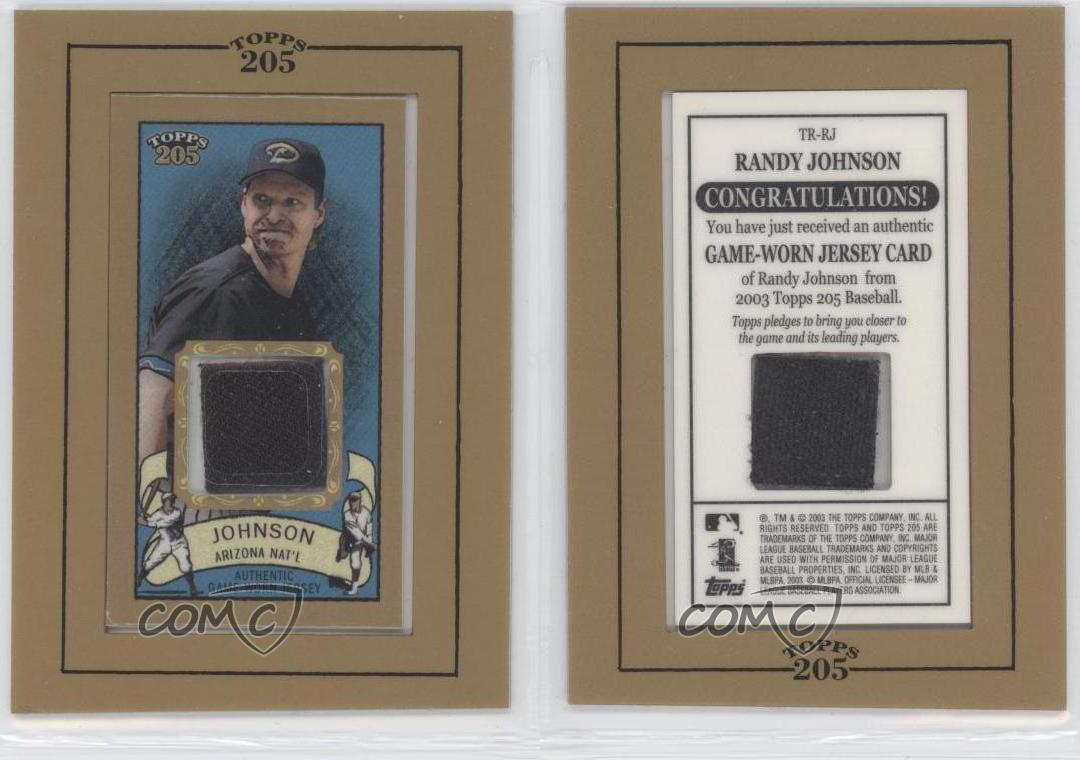 2003 Topps 205 reliquie incorniciate Randy Johnson #TR-RJ HOF - Foto 4 di 4