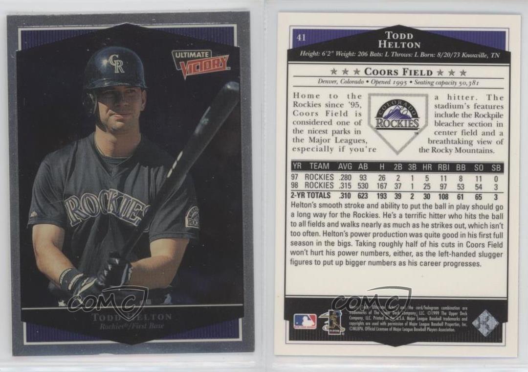 Ultimate Victory Todd Helton 1999 #41 patio - Imagen 4 de 4