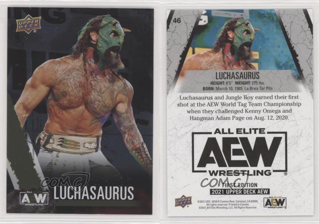 2021 Upper Deck AEW All Elite Wrestling Rainbow Foil Luchasaurus #46 Rookie RC