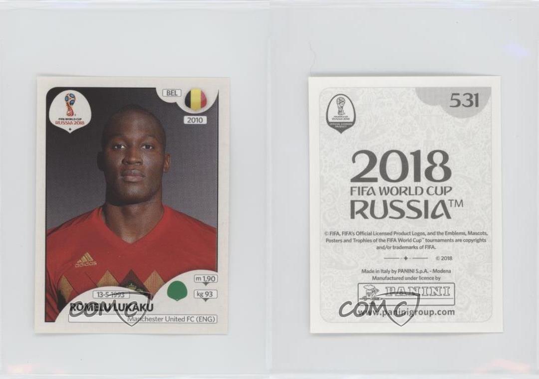 531 Romelu Lukaku BEL Bild NEU Panini Sticker Fußball WM 2018 Russia Nr 