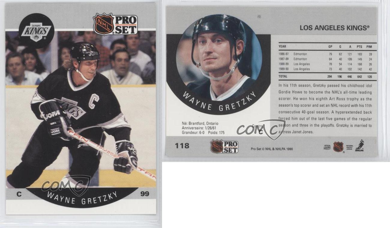1990-91 Pro Set #118 Wayne Gretzky Los Angeles Kings Hockey Card | eBay