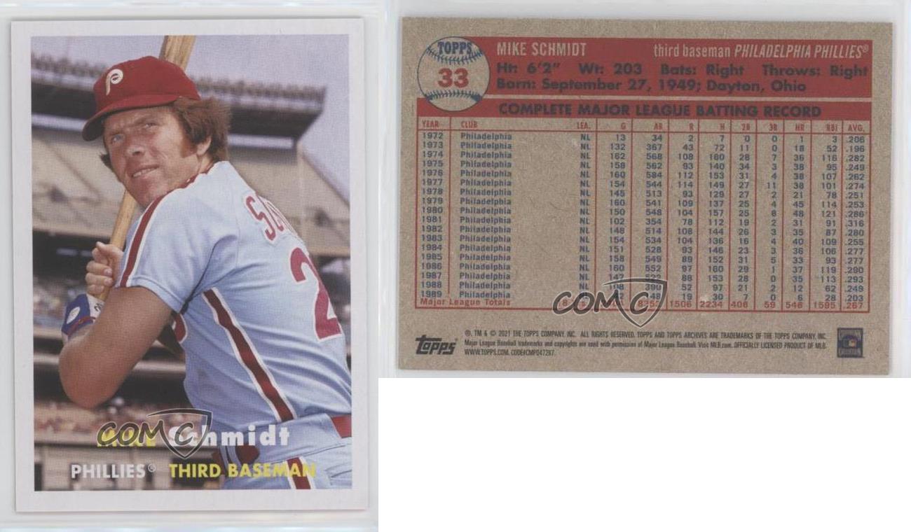 2021 Topps Archives Mike Schmidt 1957 Baseball Trading Card