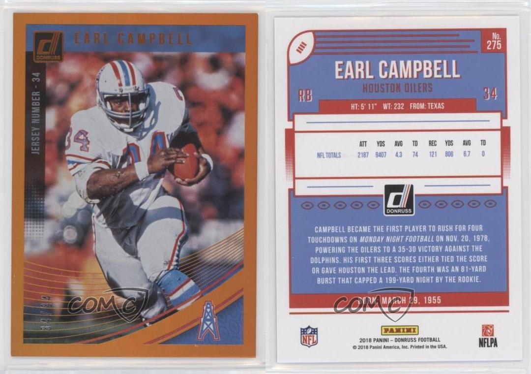 earl campbell jersey number