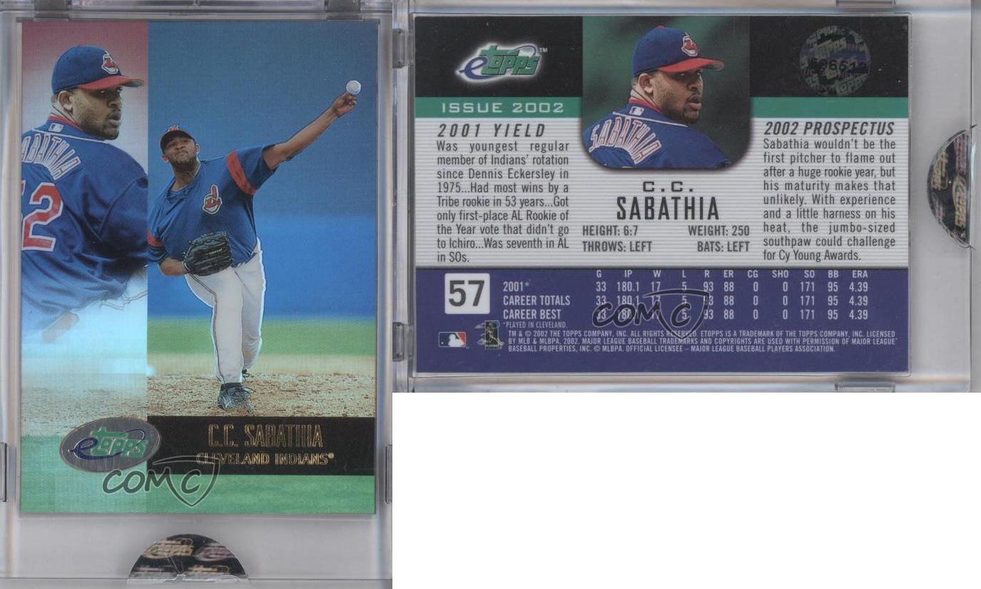 2002 eTopps /2525 CC Sabathia #57 HOF - Picture 4 of 4