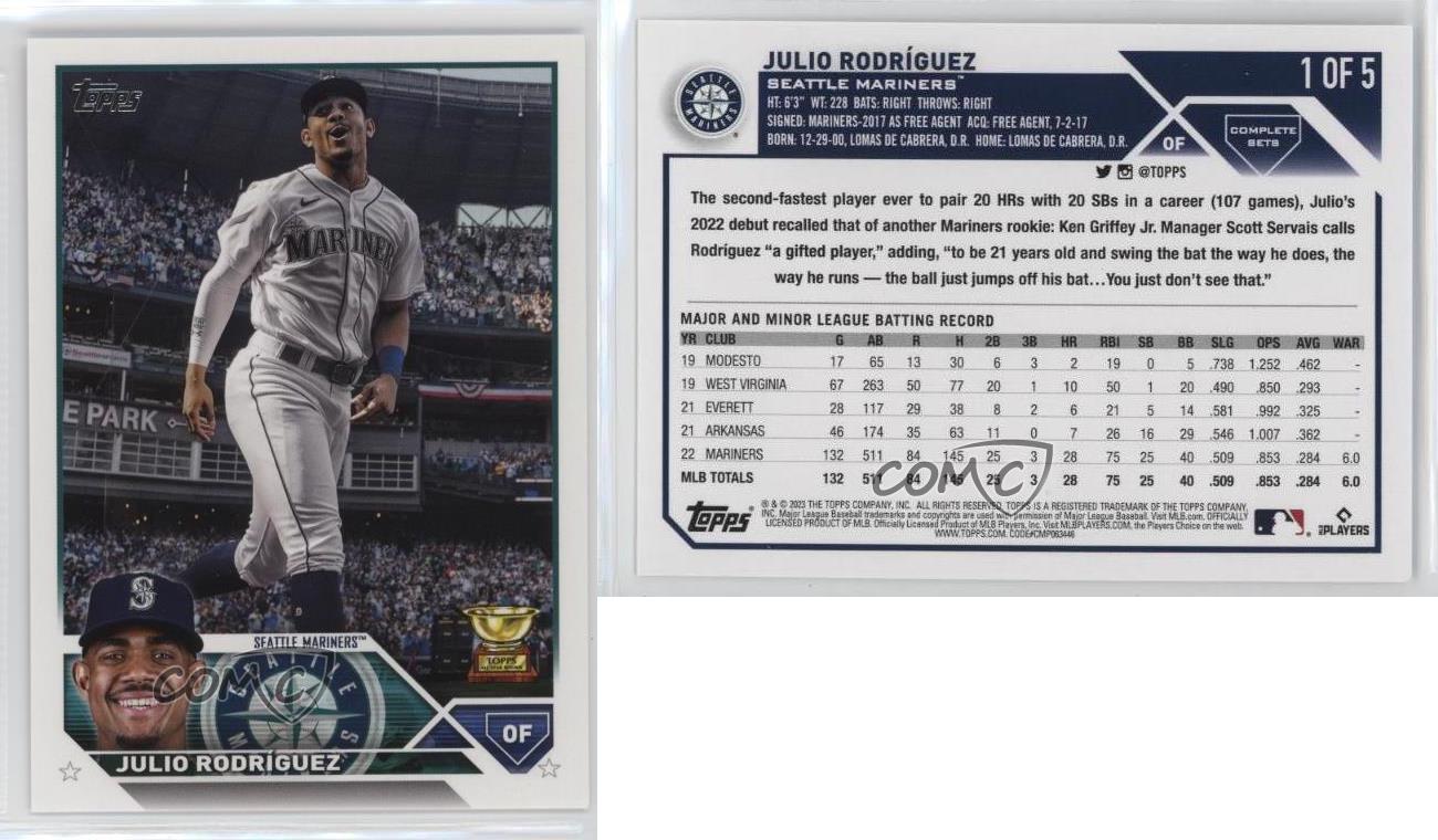 2023 Topps Complete Set All-Star Inserts Julio Rodriguez #1 - Picture 3 of 3