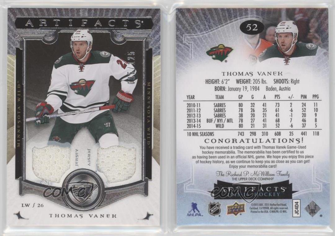 2015-16 Upper Deck Artifacts Materials /125 Thomas Vanek #52