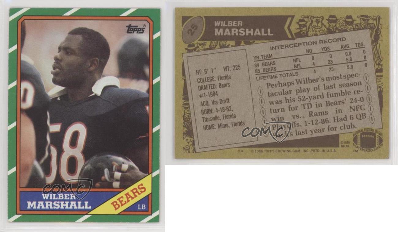 1986 Topps - [Base] #25 - Wilber Marshall