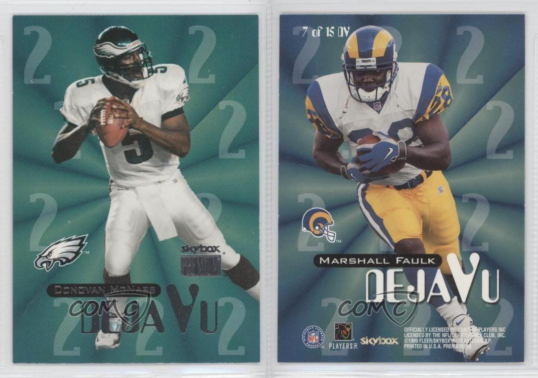 1999 Skybox Premium Donovan McNabb Marshall Faulk #7DV Rookie RC HOF