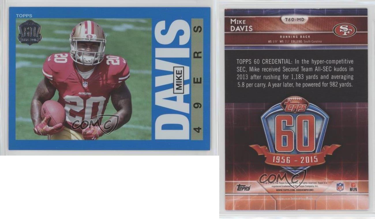 Wal-Mart 2015 Topps 60 aniversario lámina azul Mike Davis #T60-MD novato radiocontrol - Imagen 3 de 4