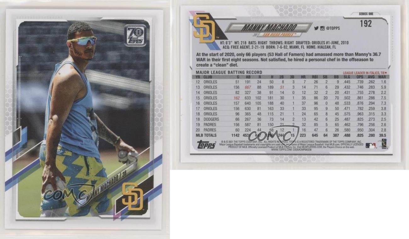 2021 Topps Image Variation SP (Vertical Casual Clothes) Manny Machado #192