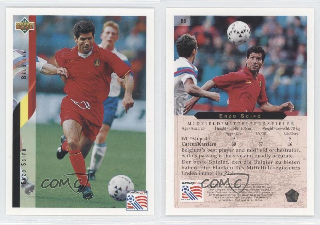1994 Upper Deck World Cup English German Enzo Scifo 85 Ebay