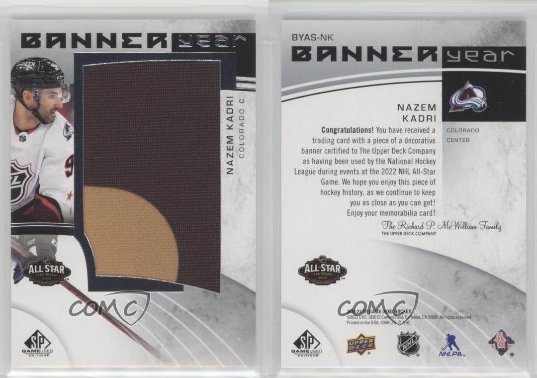 2022-23 Upper Deck SP Game Used NHL All-Star Banner Year Relics Nazem Kadri