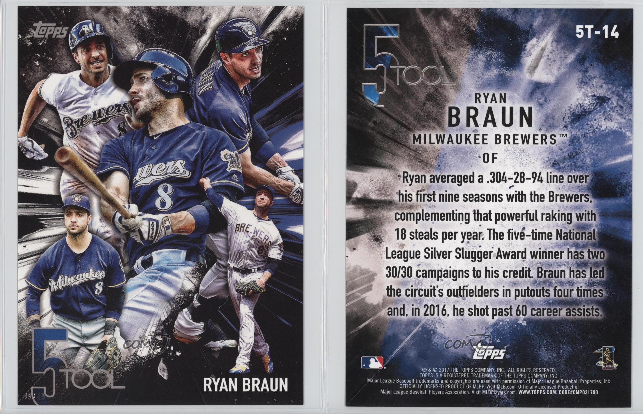  2017 Topps Five Tool 5T-14 Ryan Braun Milwaukee