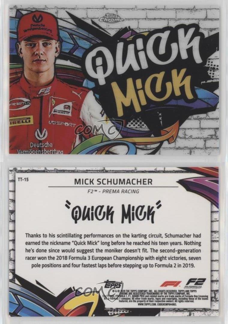 2020 Topps Chrome Formula 1 Track Tag Mick Schumacher #TT-15 Patch Tag