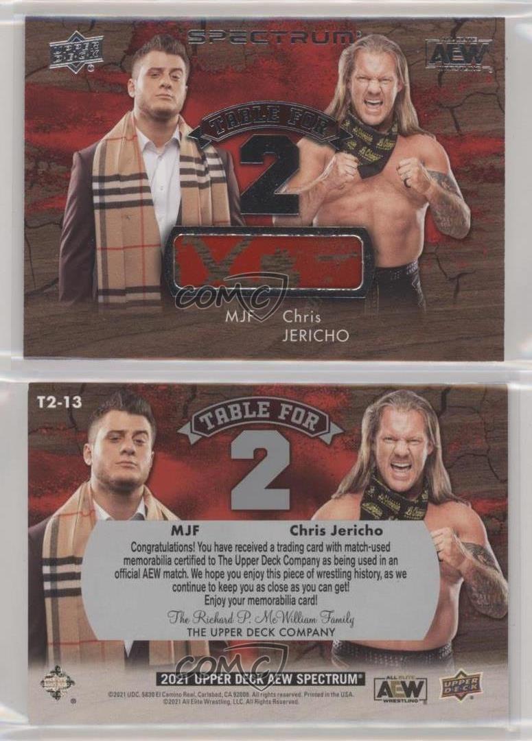 2021 Upper Deck AEW Spectrum Table for 2 Relics MJF Chris Jericho Rookie RC