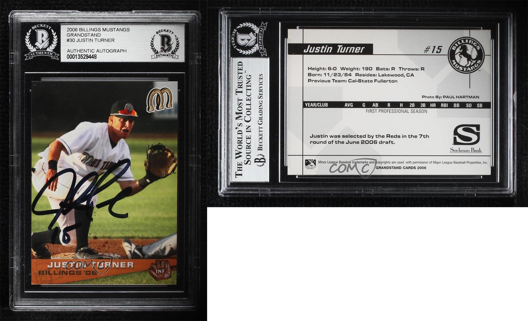 BAS 2006 Tribüne Billings Mustangs Justin Turner authentisches Auto - Bild 3 von 3