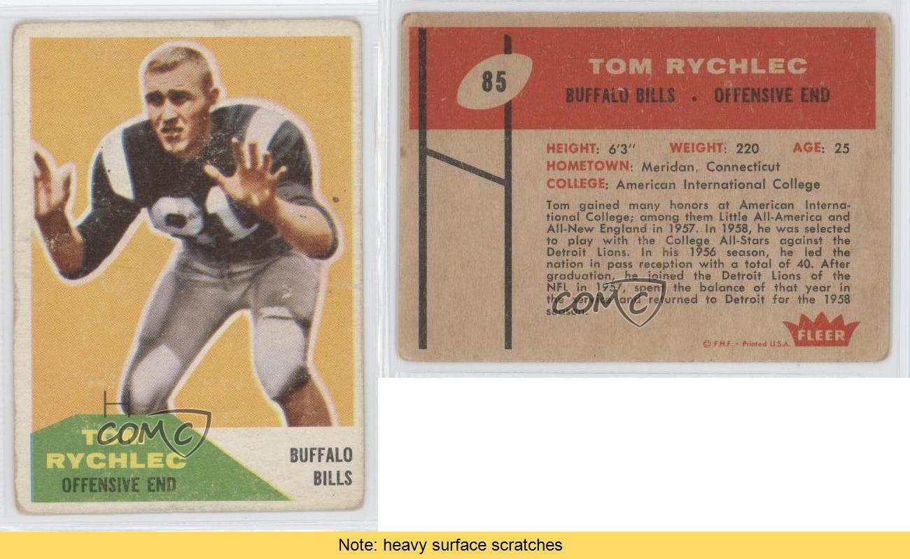 : 1960 Fleer # 85 Tom Rychlec Buffalo Bills (Football