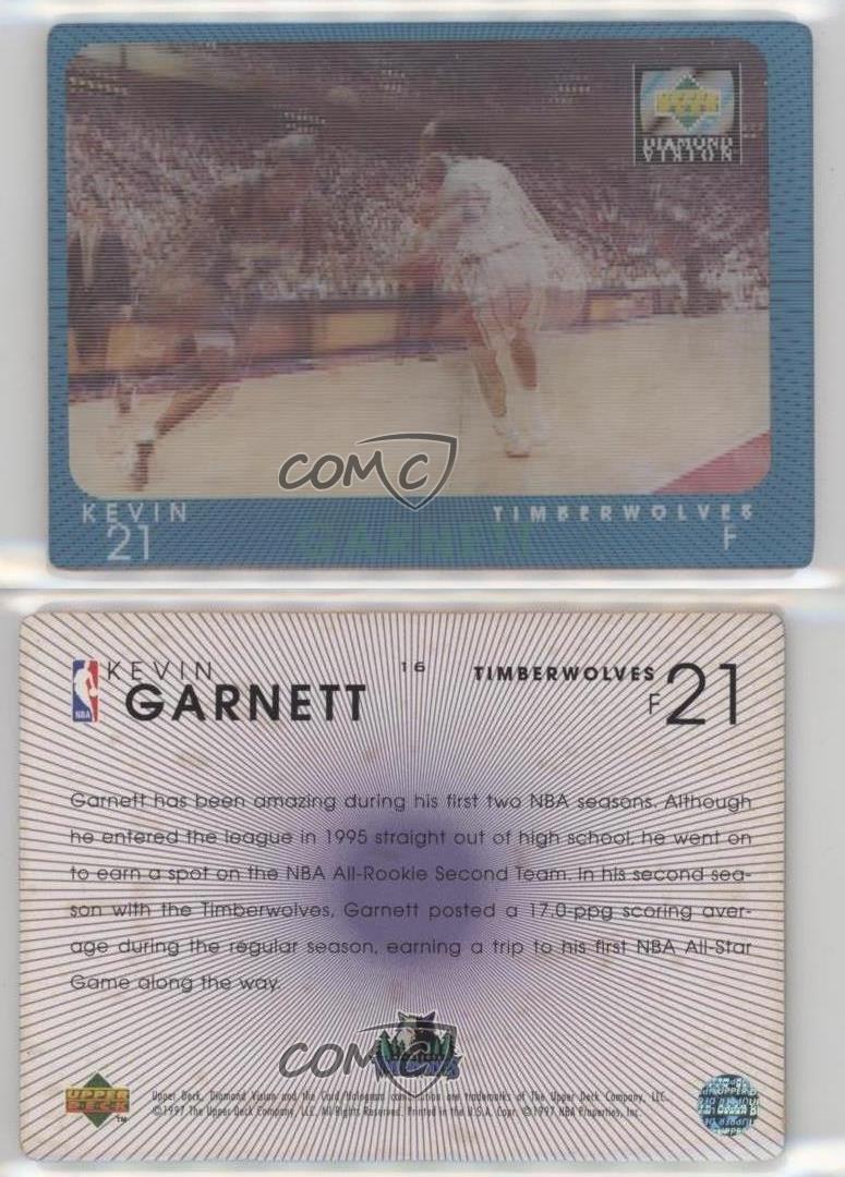 1997-98 Upper Deck Diamond Vision Kevin Garnett #16 HOF - Zdjęcie 4 z 4