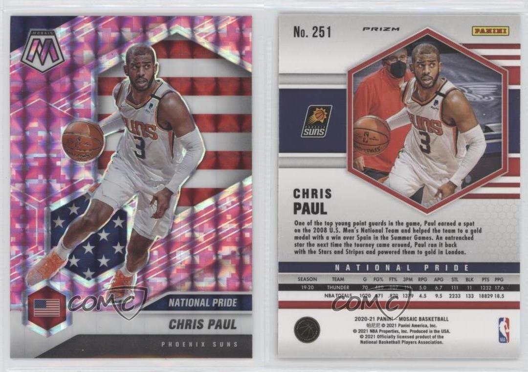 Mosaïque Panini tendance 2020-21 National Pride rose camouflage mosaïque Prizm Chris Paul #251