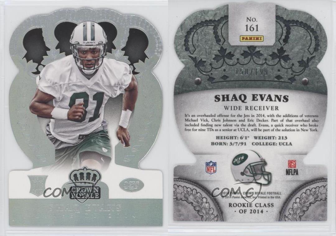 2014 Crown Royale Class of Silver Holofoil /199 Shaquelle Evans Shaq Rookie RC - Zdjęcie 4 z 4
