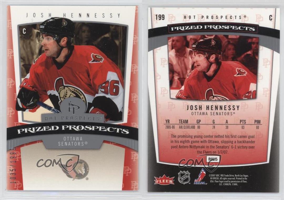 2006-07 Fleer Hot Prospects /1999 Josh Hennessy #199 Rookie liquidation RC