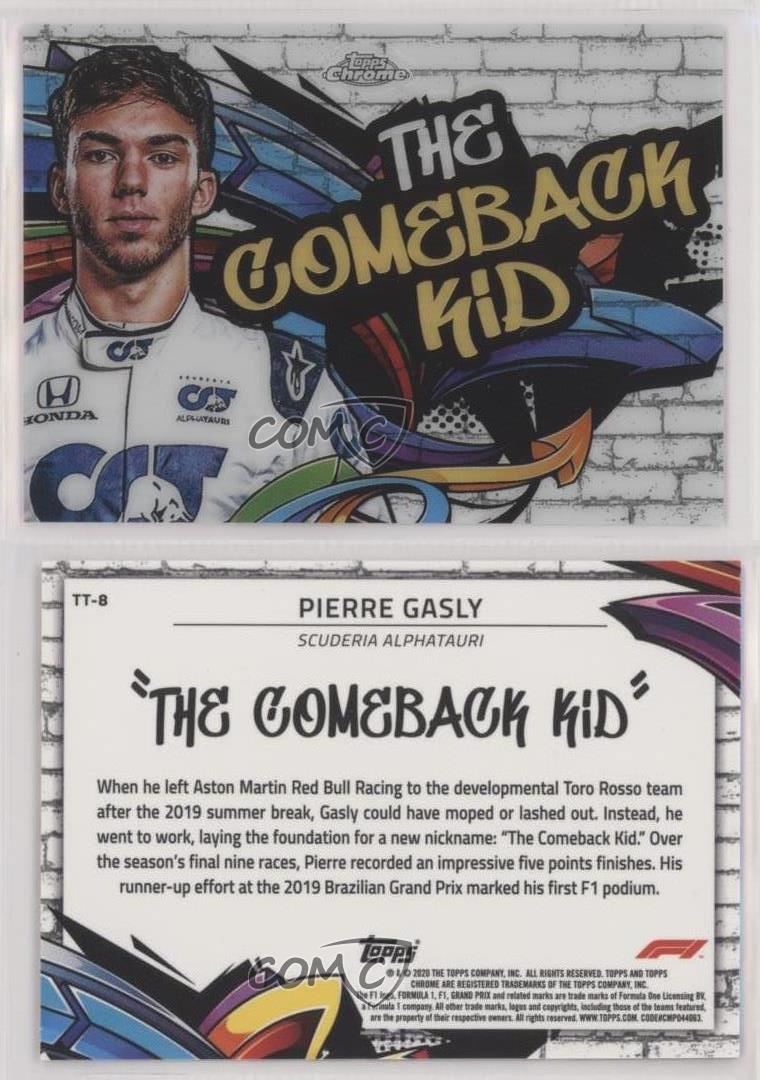 2020 Topps Chrome Formula 1 Track Tag Pierre Gasly #TT-8 Rookie Patch Tag RC