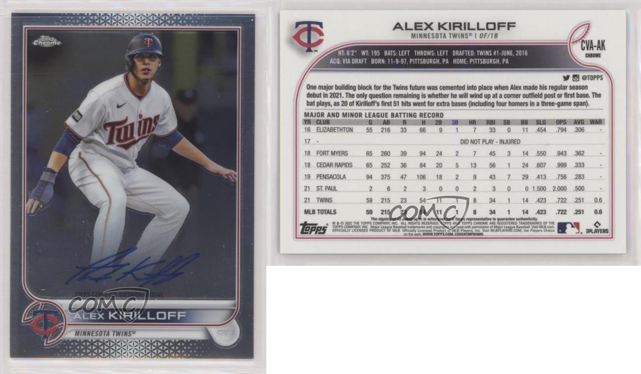 Alex Kirilloff #CVA-AK Prices  2022 Topps Chrome Veteran