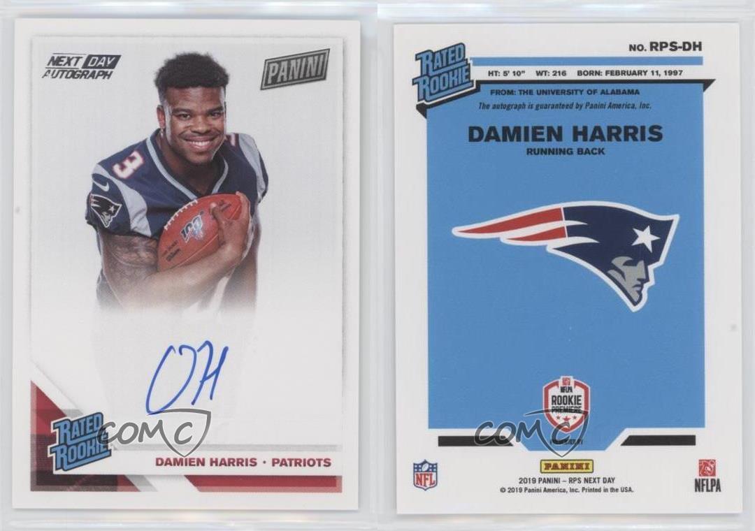 2019 Panini RPS Next Day Signatures Damien Harris #RPS-DH Rookie Auto RC - Picture 3 of 3