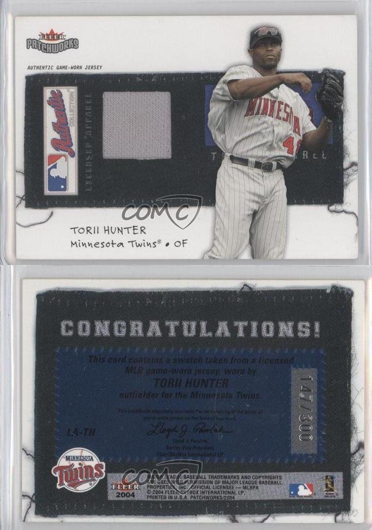 Ropa Fleer Patchworks 2004 con licencia/300 Torii Hunter #LA-TH - Imagen 3 de 4