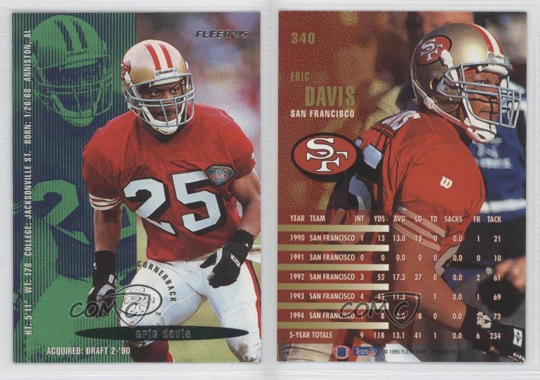 1995 Fleer #340 Eric Davis San Francisco 49ers