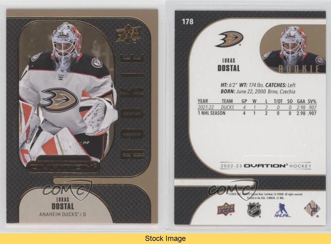 2022-23 Upper Deck Ovation Rookies Gold Foil Lukas Dostal #178 Rookie RC - Bild 3 von 7