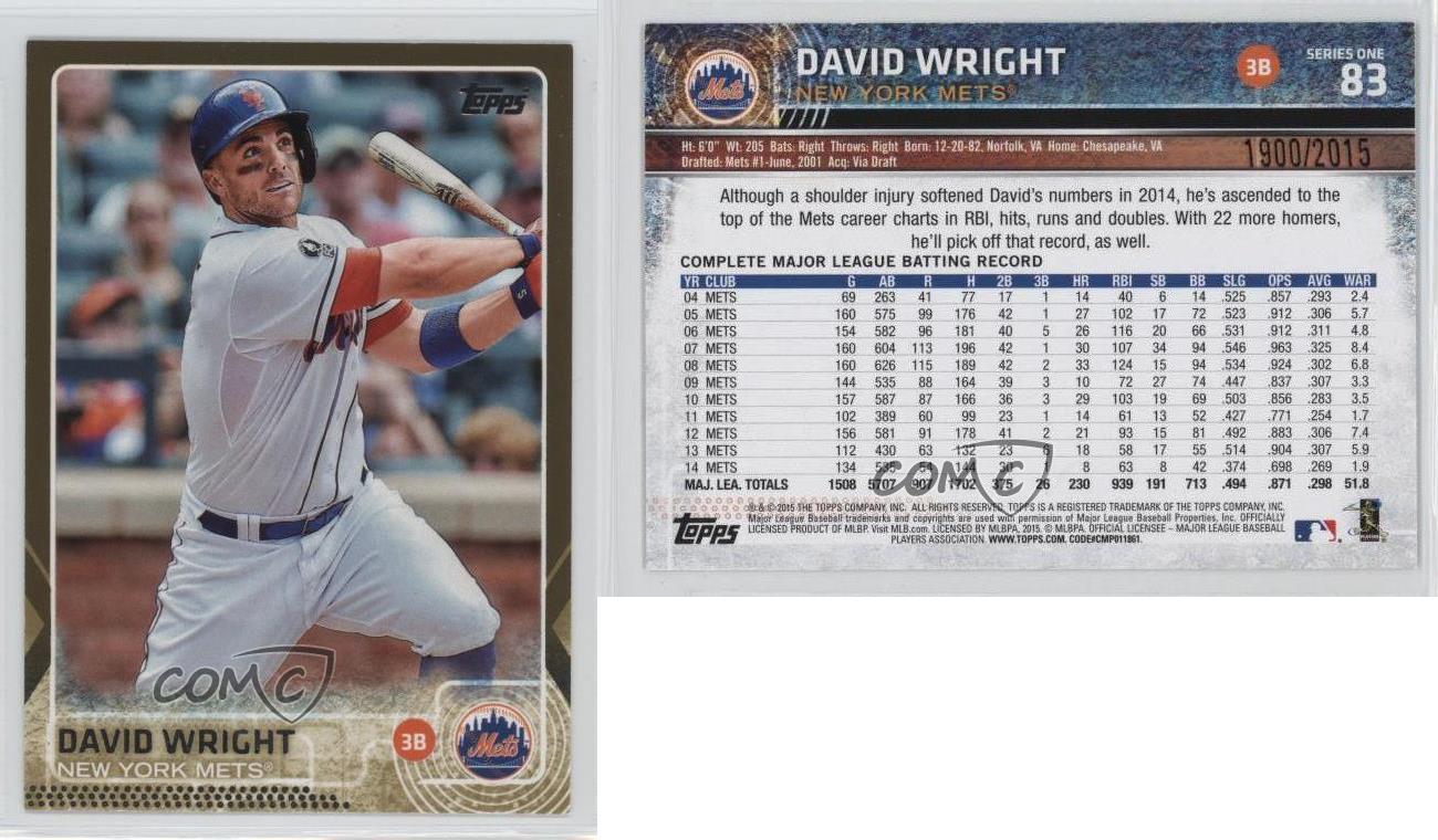 2015 Topps Baseball #83 David Wright at 's Sports