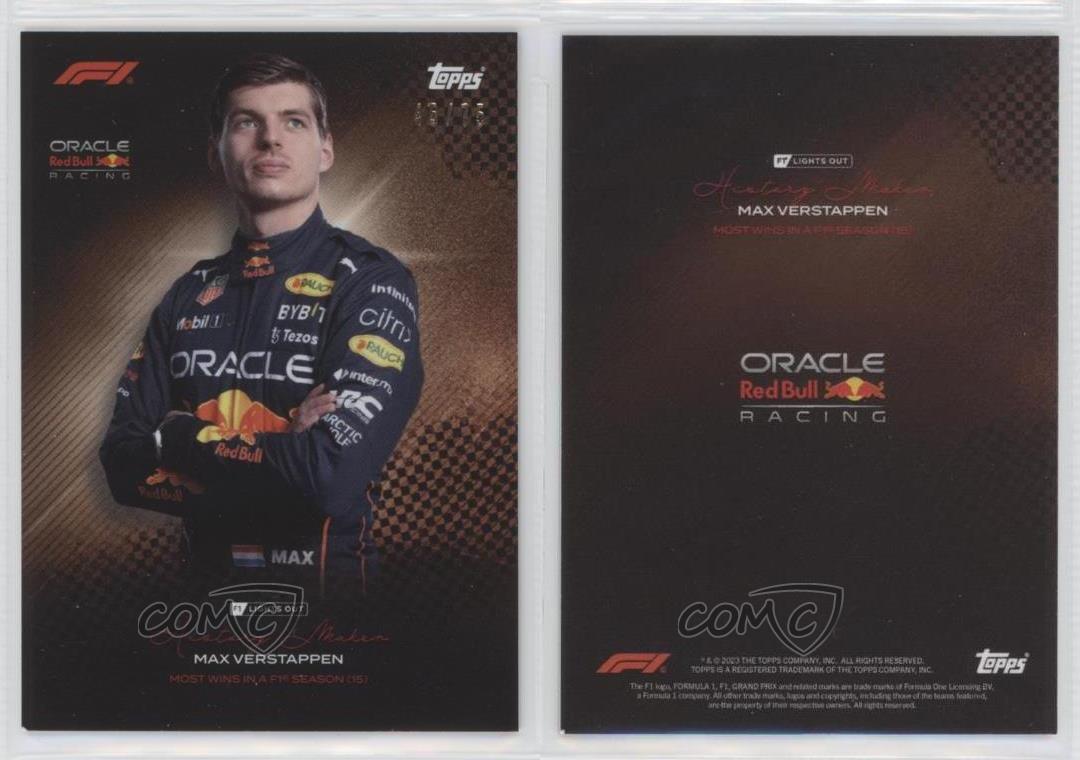 2022-23 Topps F1 Lights Out On Demand History Makers Bronze /75 Max Verstappen