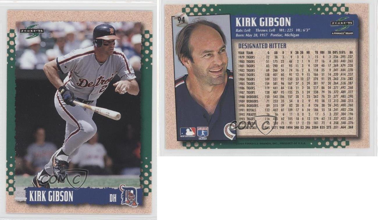 1995 Score 94 Kirk Gibson Detroit Tigers Baseball Card eBay