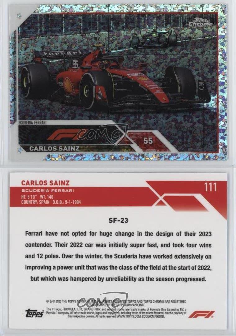 2023 Topps Chrome Formula 1 - F1 Cars Mini-Diamond Refractor #111 Carlos Sainz /299